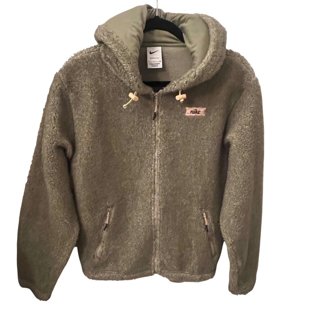 Nike Therma-FIT Sherpa Fleece Full Zip Hoodie Green Women's Size S